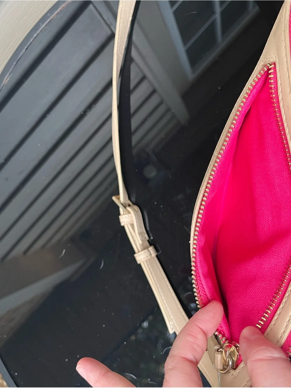Spartina 449 Coastal Map Crossbody Purse in Pink and Cream with Teal Accents
